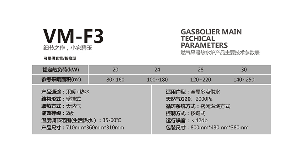 燃氣壁掛爐采暖爐VM-F3參數(shù)